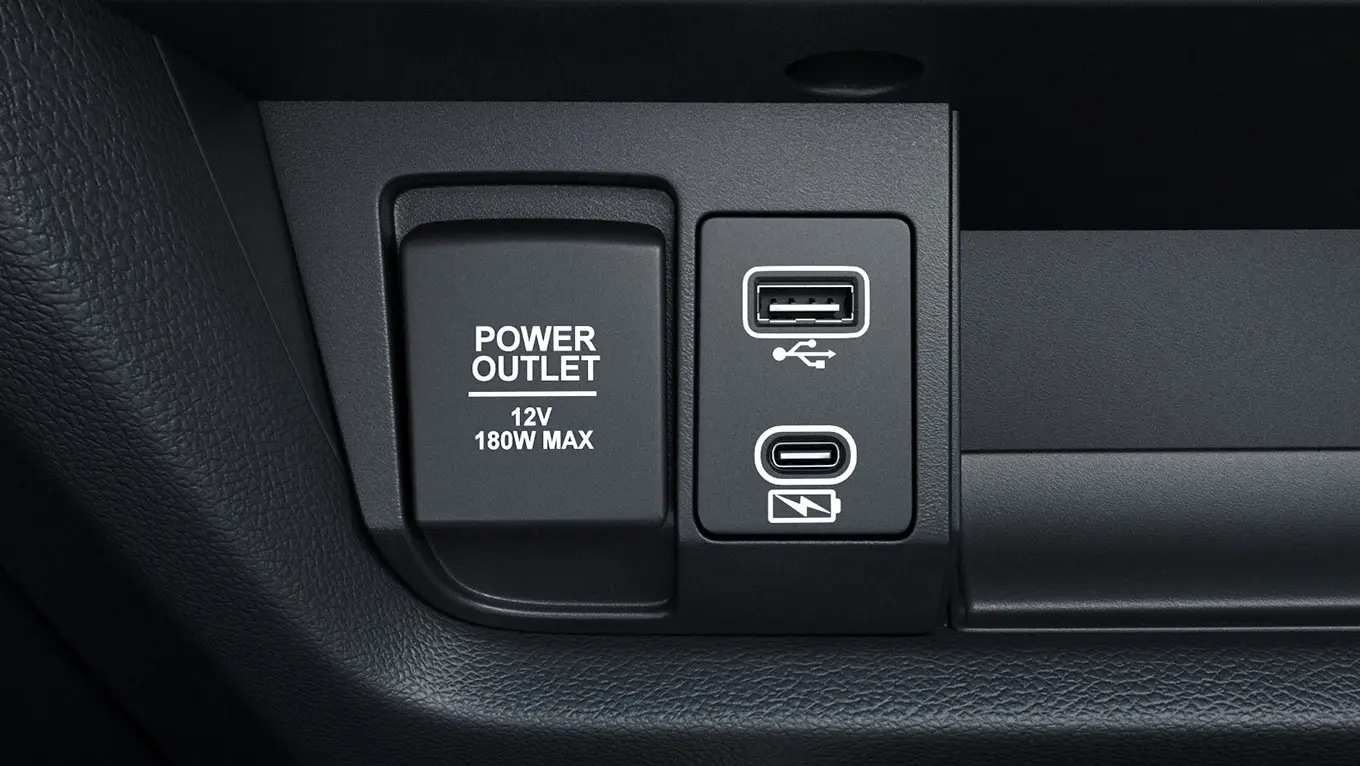 USB-A, USB-C and 12V (ACC) Socket